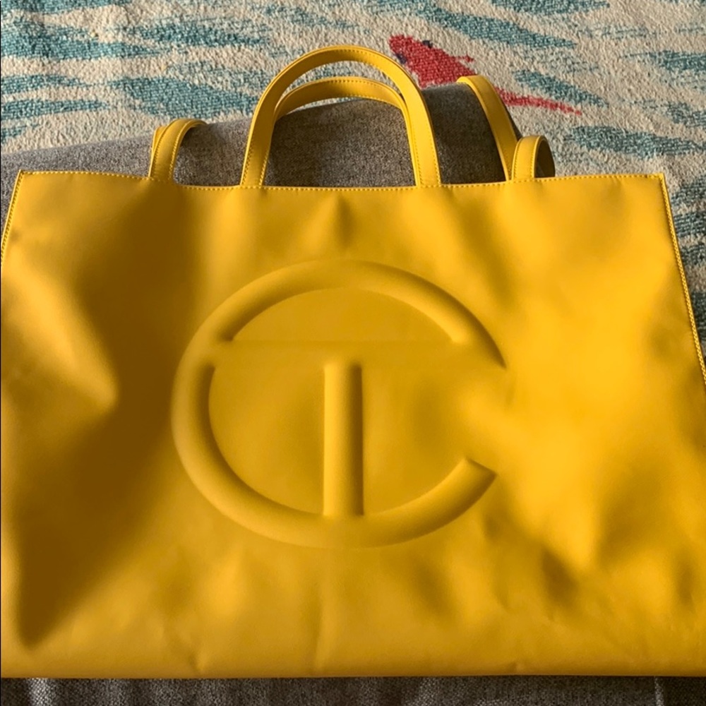 Yellow Large Telfar shopping Bag